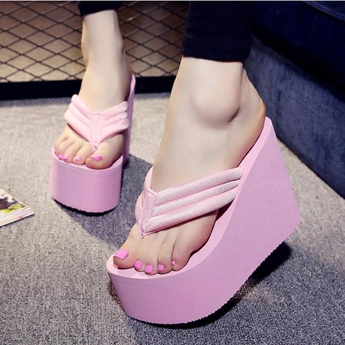 Women Sexy High Heels Flip Flops 