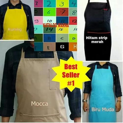 Foto Produk HOT SALE Celemek Apron Panjang Full Anti Minyak Anti Kotor Bahan dari olisierdina