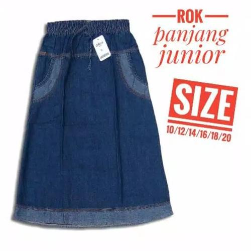 Rok Muslim Anak Soft Jeans Rok Panjang 