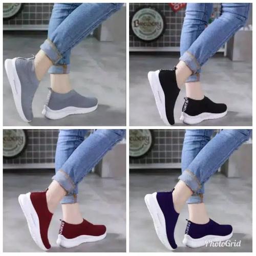 Foto Produk SEPATU KETS SLIP ON VENOM PEGASUS WANITA SNEAKER MURAH SPORT JOGGING - Navy, 36 dari sathoy
