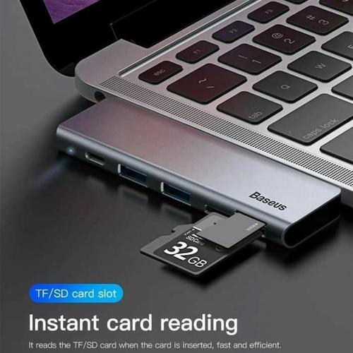 Foto Produk BASEUS USB C 5IN1 HUB 3.0 SD MICRO TF PD NEW MACBOOK THUNDERBOLT MAC dari ORIGINALproducts JAKARTA