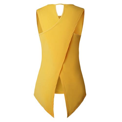 Foto Produk Aute Women Solid Color Back Cross Irregular Hem Sleeveless dari jual celana pria terbaru