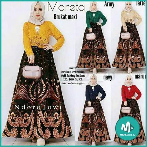 Foto Produk BAJU STELAN WANITA GAMIS BRUKAT MARETA GAMIS DRESS BATIK - Merah dari Market21_id