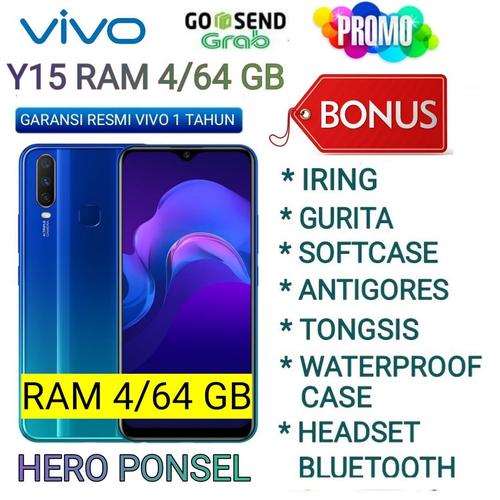 Foto Produk VIVO Y15 RAM 4/64 GB GARANSI RESMI VIVO INDONESIA - Merah No Bonus dari HERO PONSEL.