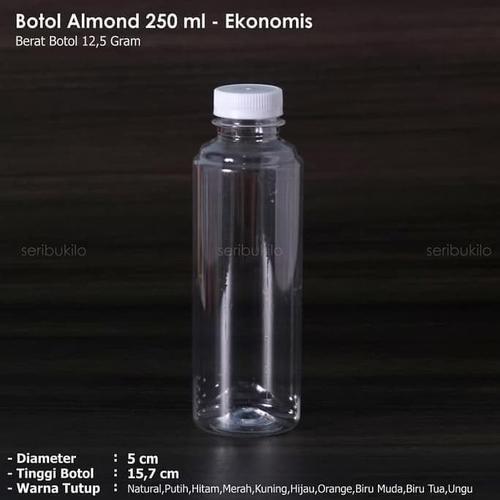 Foto Produk Botol Almond 250 ml / Botol Plastik 250 ml - Ekonomis (GOJEK/GRAB) dari Raka Here_shop