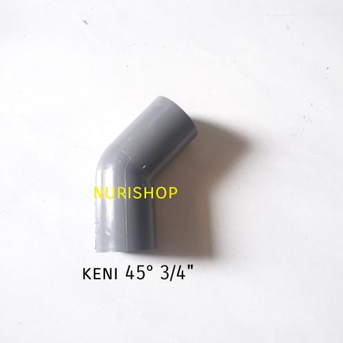 Foto Produk Elbow 45 derajat 3/4"/ knee/ keni/ knie/ kenie pvc AW 45 x 3/4" dari nurishop surabaya