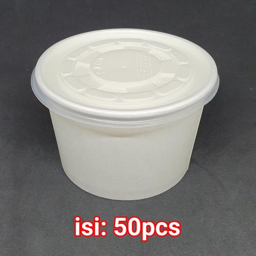 Foto Produk Paper bowl tebal 650 ml mangkuk tahan panas + tutup dari Dwi Jaya18