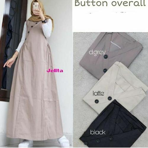 Foto Produk button overall/rok panjang muslim/rok tali panjang/rok kodok panjang dari dewshop