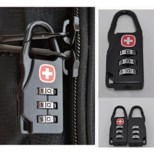 Foto Produk Swiss Gembok Koper Kode Angka - 104 - Black dari rubic wear