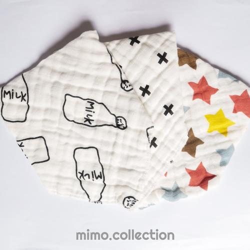 Foto Produk Triangle Bib Thick Muslin Cotton Baby / Celemek Kain Bayi Segitiga - Plus dari Mimo collection