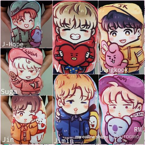 Foto Produk Bantal Boneka BTS KPOP Standing Cartoon Unofficial dari My Online Shops