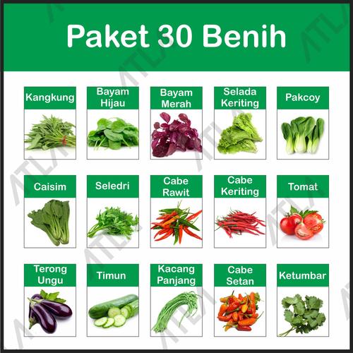 Jual Paket 30 Benih Kebun Hidroponik Biji Bibit Jenis Sayur Sayuran Lengkap Kota Surabaya Atla Agrikultur Tokopedia