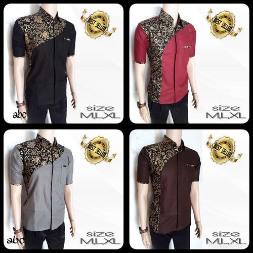 Jual Model Baju Berkombinasi Kemeja Batik Kombinasi Seragam Kab Pekalongan Ipulo Batik Tokopedia