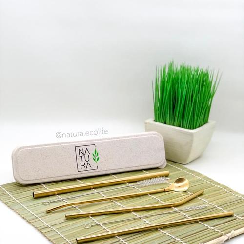 sedotan stainless isi 3 stainless steel straws premium