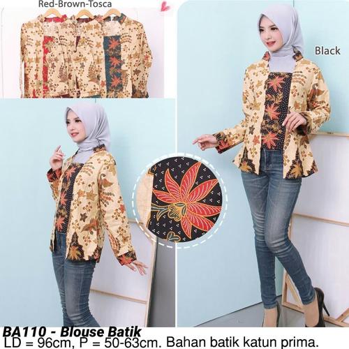 Foto Produk BLOUSE LUNA BATIK CANTIK MODERN ATASAN CEWEK BAJU WANITA CANTIK MURAH - Black dari Ace Sakura Fashion