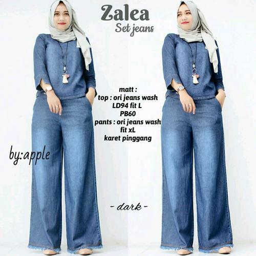 Jual Murah Setelan Blouse Dan Celana Kulot Jeans Fit L Best Seller Kota Surakarta Firzana Hijab Grosir Tokopedia