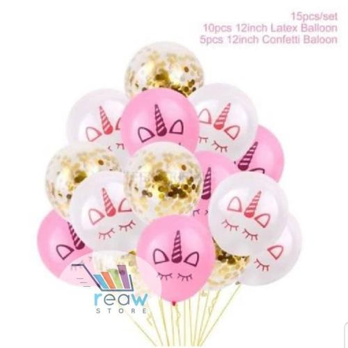 Foto Produk Balon Latex Set Confetti Kuda Unicorn dari SRI RATU