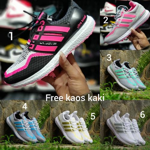 Foto Produk Adidas Ultraboost size 36 - 40 sepatu cewek wanita gym biru pink hitam - Satu, 36 dari eno ajjh