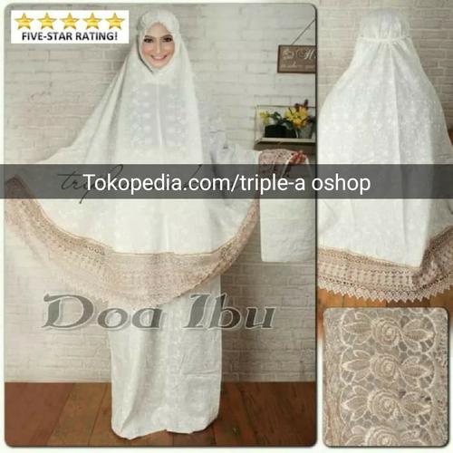 Foto Produk Mukena Putih Katun Paris Full Bordir - Putih dari Triple-A oshop