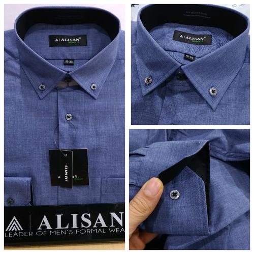 Foto Produk kemeja Alisan motif panjang Kombinasi Slim fit - biru jeans, XL dari PAS MANTAFFF