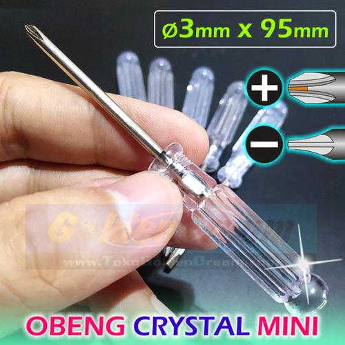 Foto Produk Obeng Crystal Mini 3mm x 95mm Plus Minus Kembang Slot Philips 4in 3x95 dari VISITEK