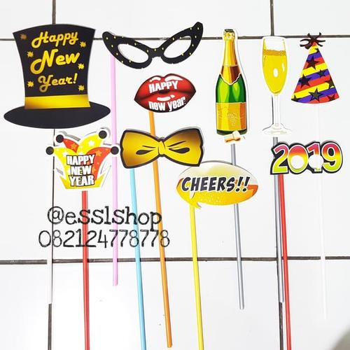 Foto Produk ACC Photobooth Happy Tahun Baru/ Aksesoris Foto/ Photo Props New Year dari Gojek_Familly