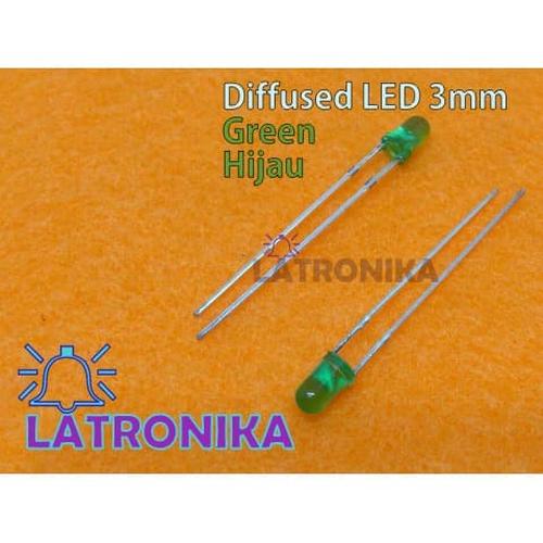 Jual LED 3mm Diffused Green Superbright Lampu LED Super Terang Hijau ...