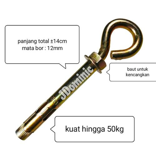 Foto Produk dynabolt gantung hook bolt baut dinabol toggle anchor eyebolt kait dari Jdominic