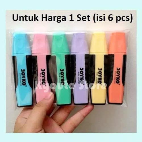 Foto Produk Highlighter Joyko Pastel Set 6 Pcs Best Seller dari Kyoute Store