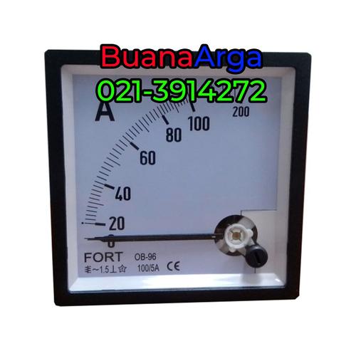 Jual Ampere Meter VIA CT 5A CLASS 1.5 FT96A / Panel Meter / Merk FORT