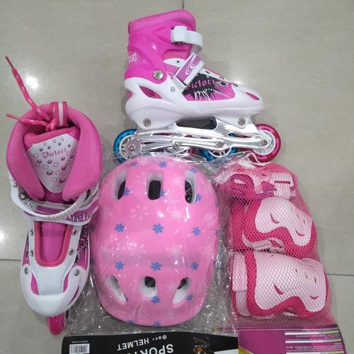 Foto Produk Sepatu Roda Anak Inline PVC ( roda plastik) full set dari Globalsport