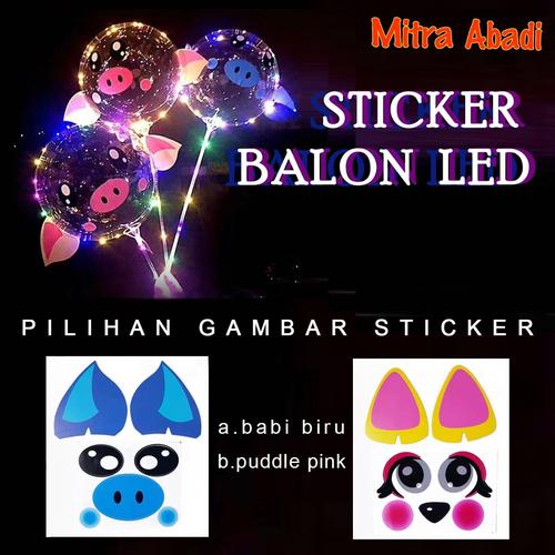 Gambar Sticker Tempel Balon LED/LED Balloon Sticker - Babi biru dari Toko Mitra Abadi Jakarta Barat Tokopedia