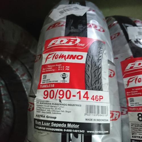 Foto Produk BARU Ban FDR Flemino 90/90 ring 14 ban tubles motor matic beat mio dari Battery Accu Aki Bandung