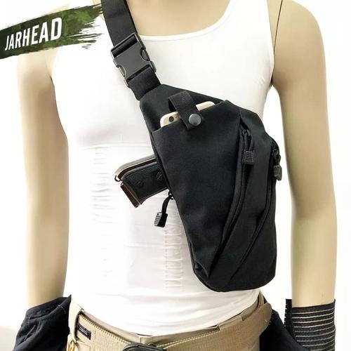 bum bag on shoulder