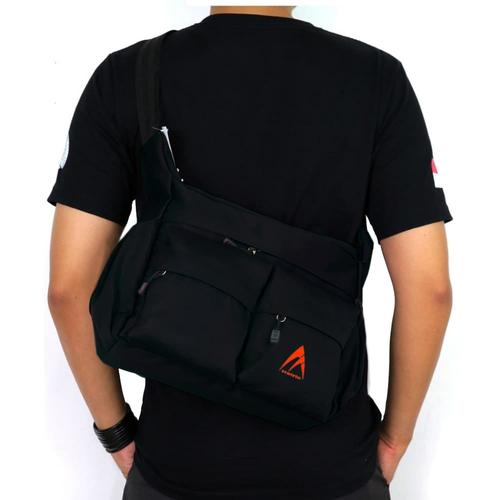 Foto Produk Tas Selempang Pria Wanita GM909 Tas Gaul Selempang Notebook - Black dari Juragan Tas Import