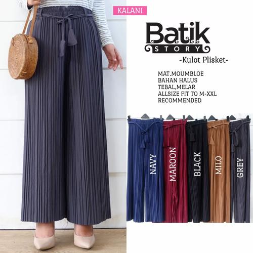 celana plisket biru