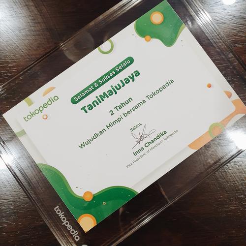 Jual Sertifikat ulang tahun Tokopedia Kab. Malang TaniMajuJaya