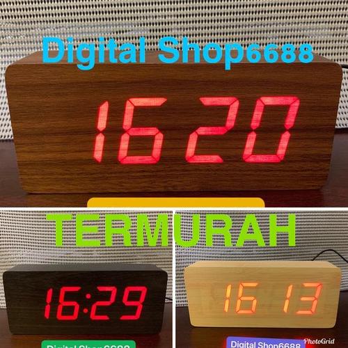 Foto Produk Jam Alarm Led Wood / Jam Meja Digital Motif Kayu &1292 - Cokelat dari Sarah Fauziyah Shop