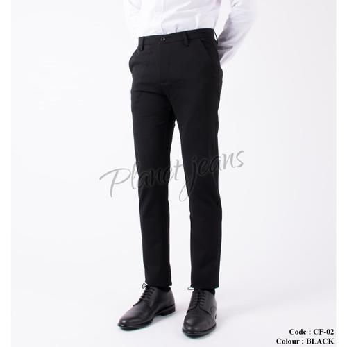 Jual Celana Kain Bahan Stretch Kerja Slimfit Pria / Formal Hitam Polos