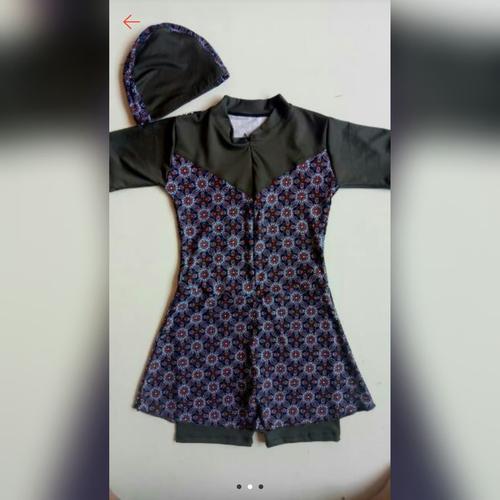 Foto Produk baju renang wanita dewasa baju renang perempuan pendek pakai topi dari sakinahbusana