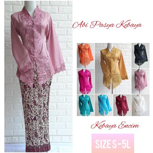 Foto Produk KEBAYA ENCIM BORDIR LENGAN PANJANG MODERN NEW TERBARU SAMPAI JUMBO dari Abi Pasya Kebaya