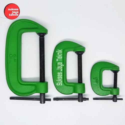 Foto Produk Amtech Klem C Set 3 Pcs / Clamp C Set / Penjepit Catok Kayu 1 2 3 Inch dari sukses jaya teknik