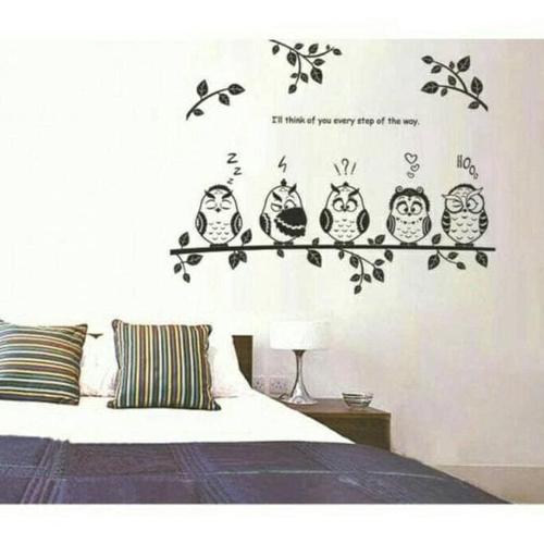 Foto Produk WALLL STICKER 50X70 JM8353 BLACK OWL N TWINGS dari Bougenville02