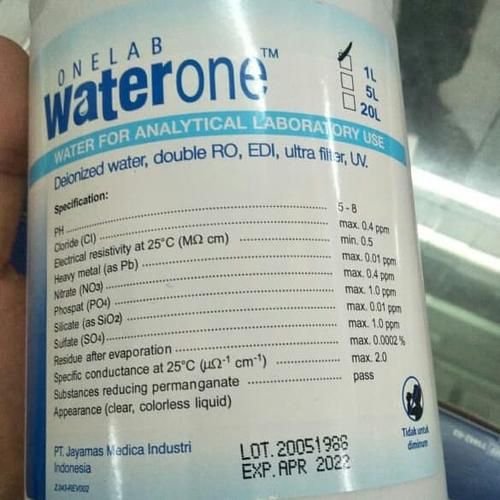 Foto Produk aquadest/aquabidest/water one/steril water/1liter dari sugitech indonesia