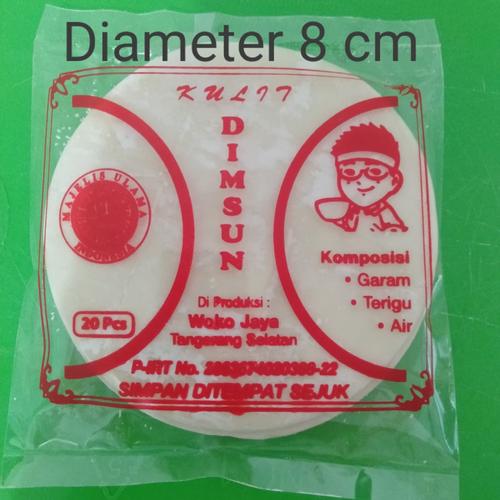 Foto Produk Kulit Dinsum pangsit bulat diameter 8,5cm isi 20pcs Halal dari Woko Jaya