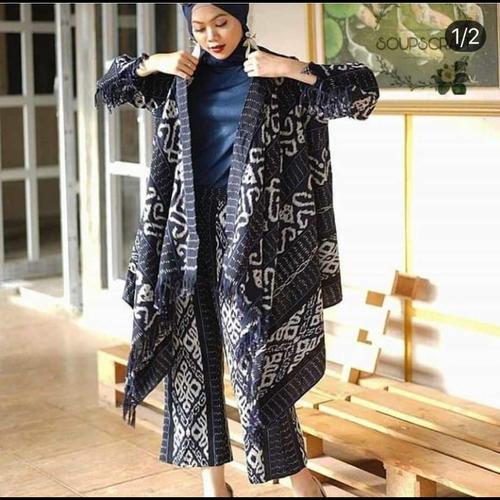 Jual setelan ethnic long cardigan 