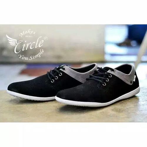 Foto Produk sepatu casual pria / sepatu semi formal / circle new 3 black dari hana shoes