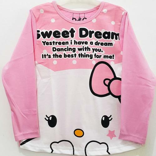 Foto Produk KAOS ANAK SIZE 1-6 LENGAN PANJANG HELLO KITTY SWEET DREAM PINK MUDA dari MAYA FINKA KAOS KARAKTER
