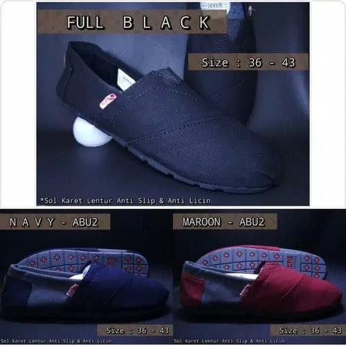 Foto Produk SEPATU WAKAI UNISEX PRIA WANITA SLIP ON - Hitam, 38 dari Dikikaospolos