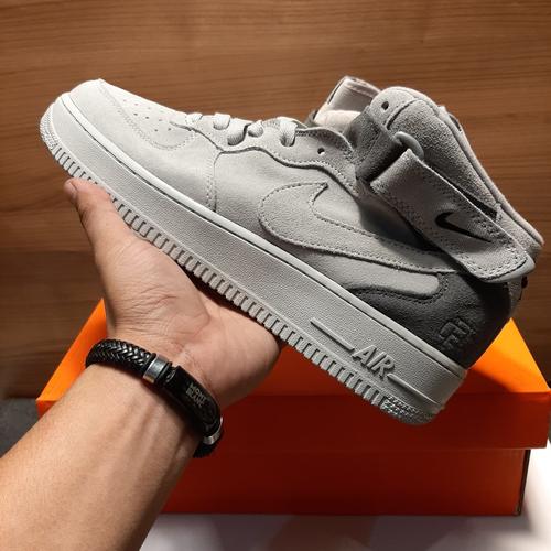 grey air force ones mid